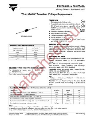 P6KE20A/1 datasheet  